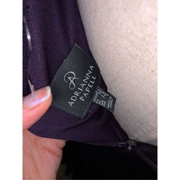 Adrianna papell purple fancy lace dress size 2 wedding guess or made of honor l - Picture 4 of 4